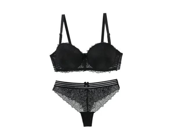 ブラジャー,ショーツ(Tバック)セット ブラック